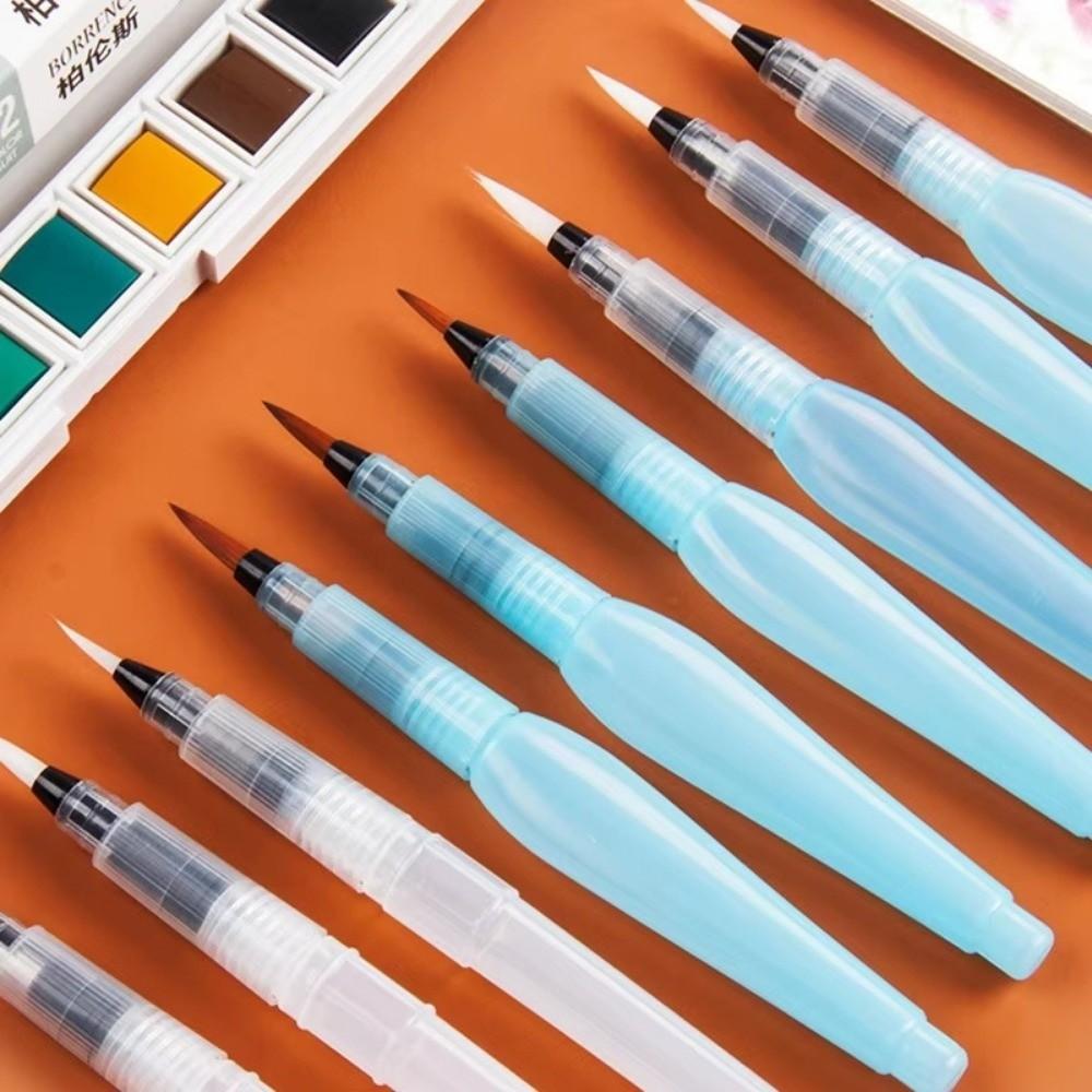 6pcs Refillable Watercolor Paint Brushes Nylon Painting Brush Art Calligraphy