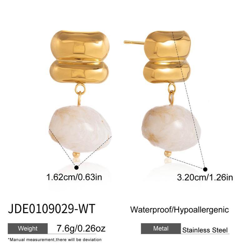 Multicolor Resin Drop Earrings For Women Minimalist Gold Pvd Plated Stainless Steel Earrings Fashion Jewelry Gift