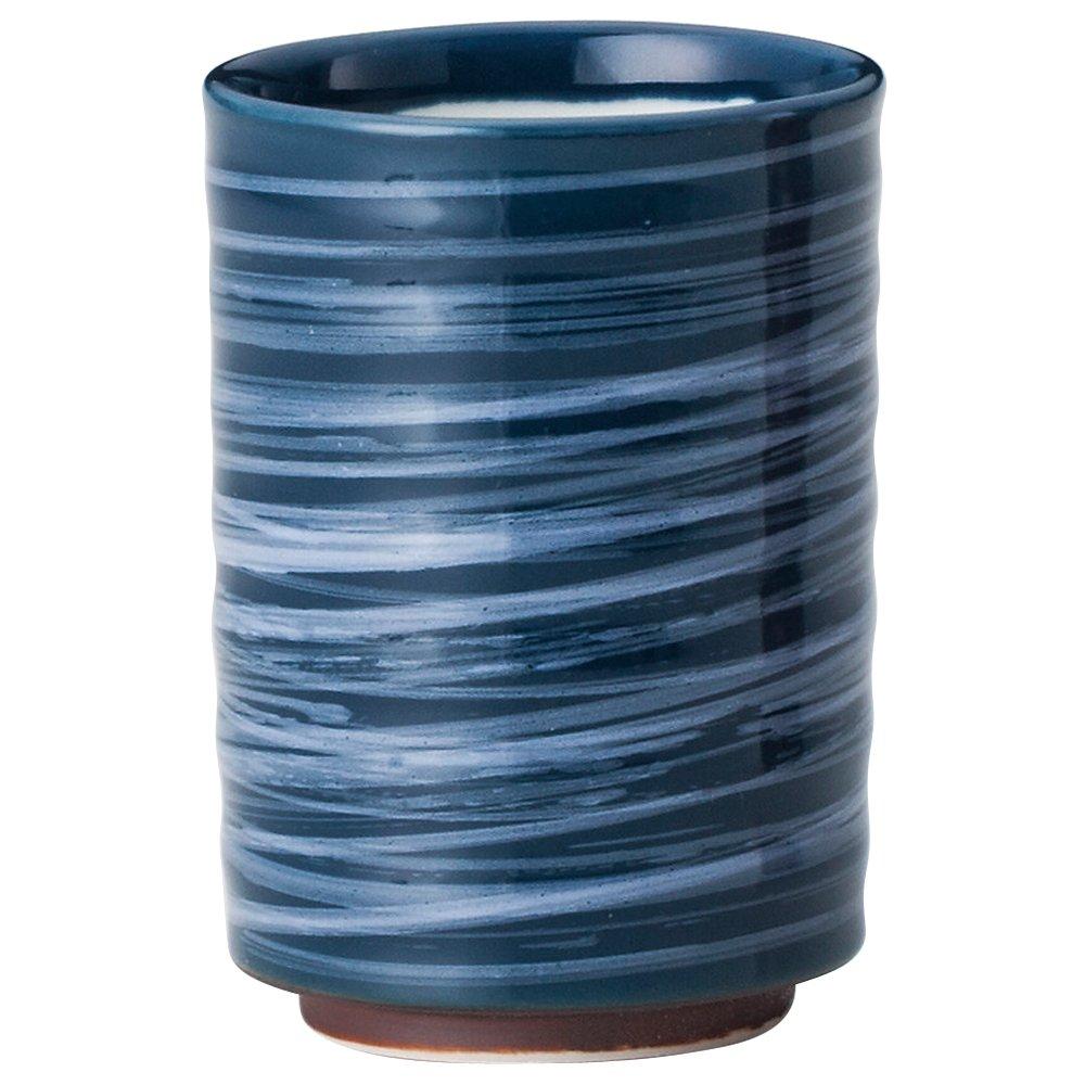 Yamashita Craft Navy White Teacup Teacup, White, 6.9×10cm (250cc), Glazed, Brushstroke, Straight-Sided белый