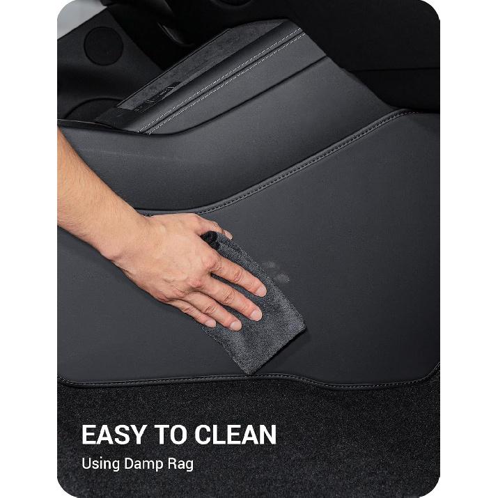 BASENOR 2026 2025 2024 Tesla Model 3 Highland Center Console Side Anti-Kick Mats, Waterproof & Dust Resistant Protector Cover Front Seat Side Leather