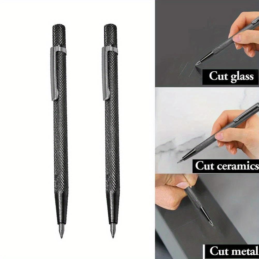 2pcs Tungsten Carbide Scriber Pen Metal Wood Cutting Marker Pencil Engraving Pen For Ceramic Wood Carving Glass Tile Cutting Tool