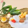 1:12 Bebek Evi Minyatür Kek Ekmek Yumurta Tart Çaydanlık Sepet Tepsi Kahvaltı Yemek Modeli Mutfak Dekoru Çocuk Oyuncak Taklit