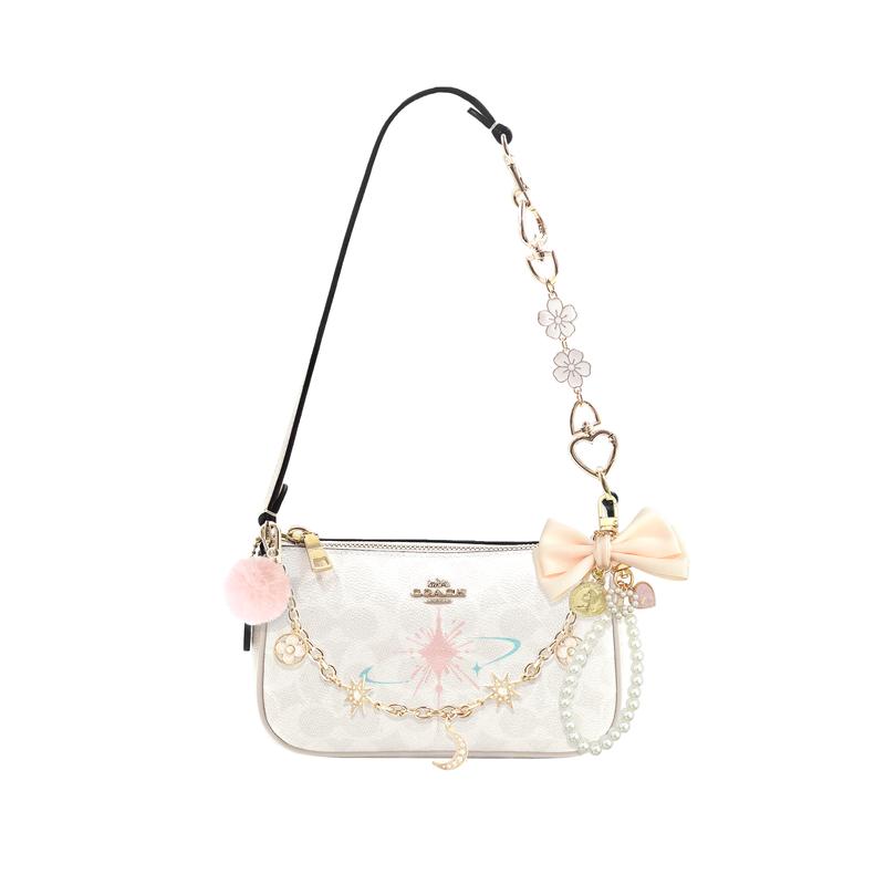 

COACH shoulder bag [Customized bag] Nolita 19 Spinning Moon Hand-painted Princess Style Literary Xingmian Narrative Basic Pack (Pack + Dust Bag) коричневий