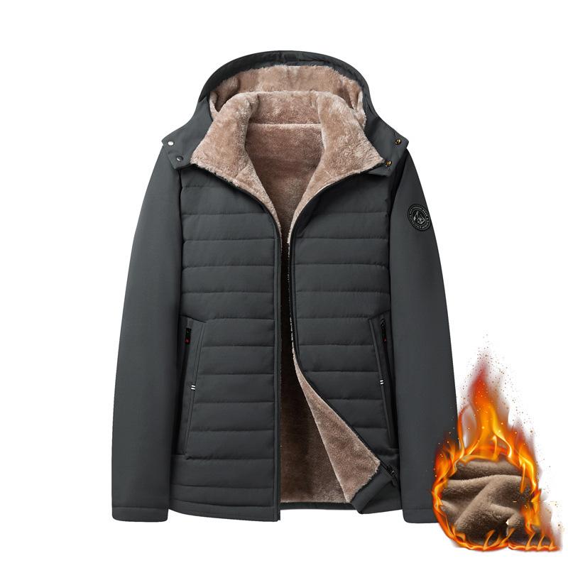 Men's Winter Jacket Parkas Coat Casual Clothing Padding Thickened Fleece Jacket Male Derachable Hooded Windbreaker Clothing