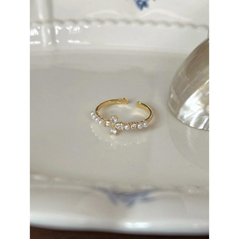 French Retro Blue Butterfly Ring Design Sense Temperament Personality Simple Cold Sense Versatile Ring