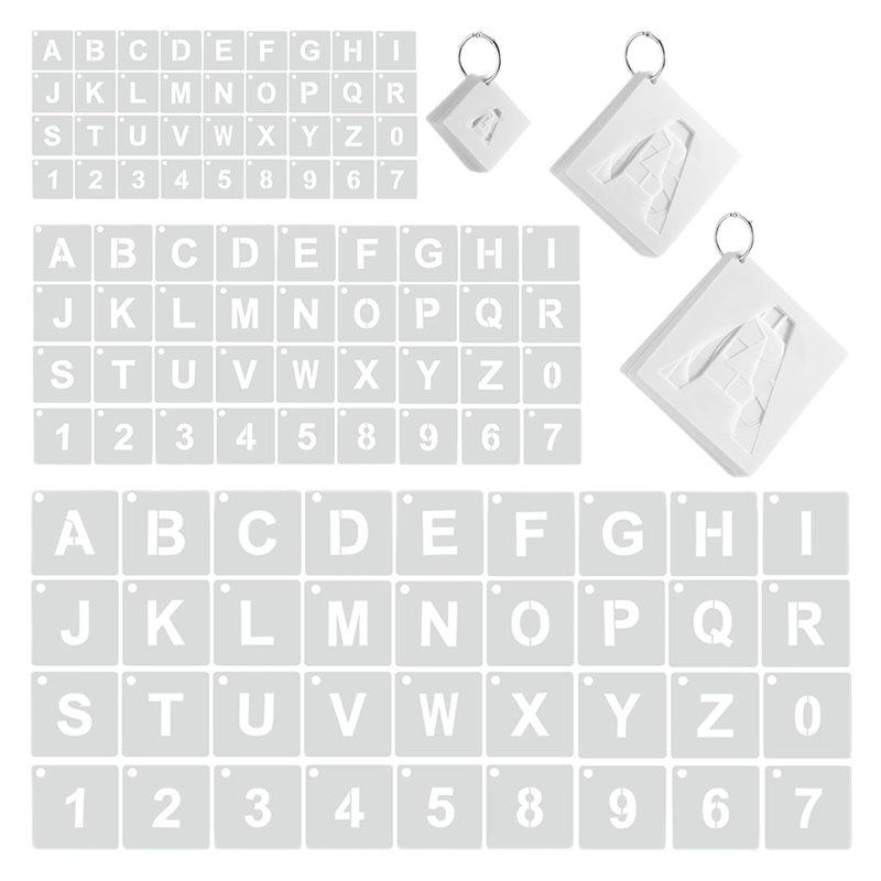 ABBP-108 Pcs Letter And Number Stencils 3 Sizes 1/3/5 Inch Alphabet Number Templates Reusable Plastic Stencils For Painting