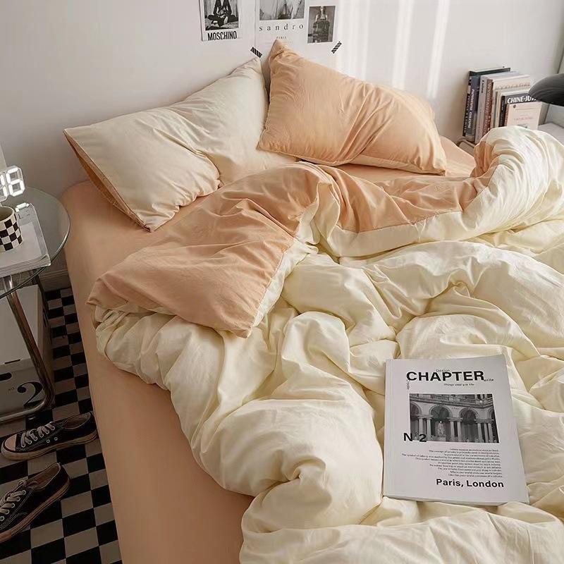 Modern Minimalist Solid Color Bedding Set Single Person Duvet Cover in Student Dormitory Four Seasons General Large Size Double Bedsheets Home Textile