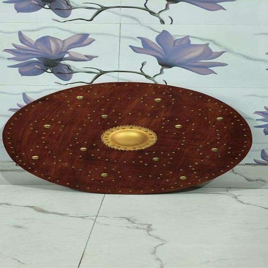 

Handmade Wooden Viking Shield: Scottish Celtic Targe, Battleworn Cosplay 60.96 cm