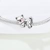 PANPOKI Copper Metal Sleeping Dog Animals Pendant Bead Component Charm Bead Components Bead Components Compatible With Bracelets Do It Yourself Party