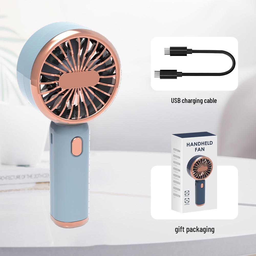 High-Speed USB Fan: Portable Handheld with Digital Display, Strong Wind, Silent Operation, Long Battery Life, Desktop-Friendly.
