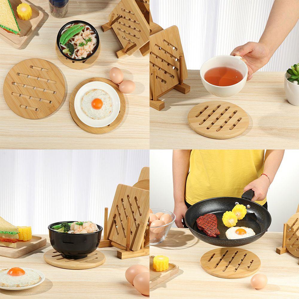 Untersetzer Wärmedämmung Kochgeschirr Pad Hitzeschutz Tischmatte Bambusmatte Tischset Lagerregal