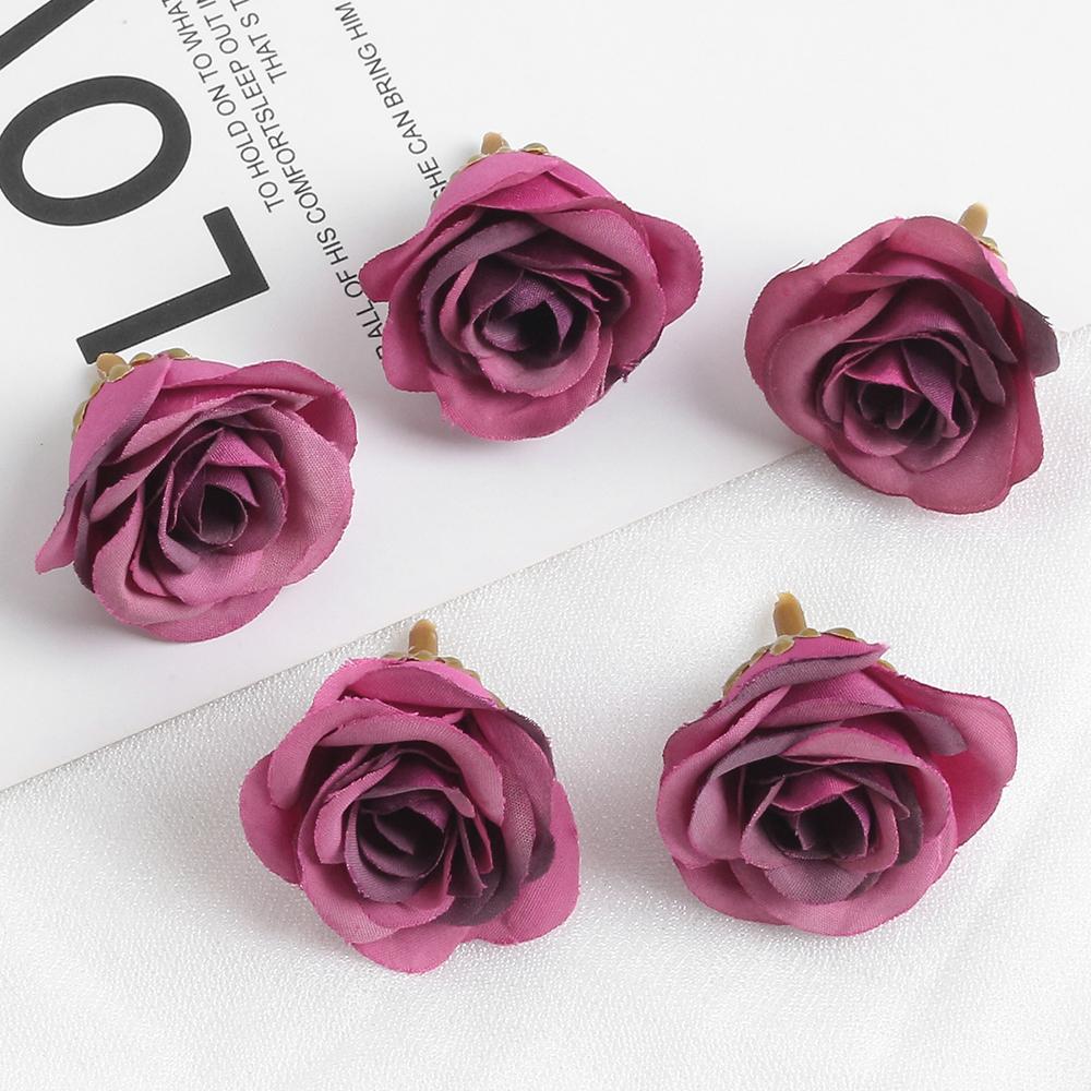 10 Stück Rose Künstliche Blumen 7CM Seide Gefälschte Blütenköpfe Für Heimdeko Hochzeit Hochzeitsdekoration DIY Handwerk Girlandenzubehör
