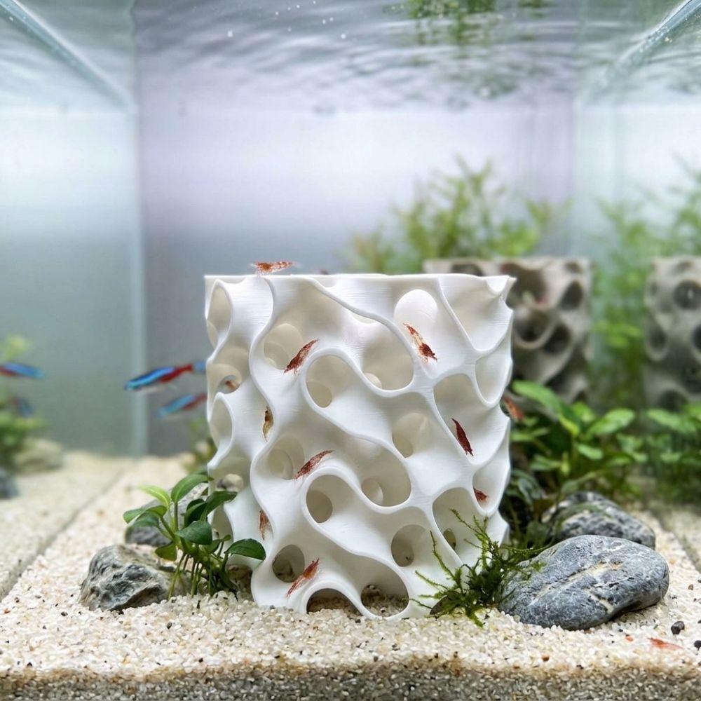 3D Printed Aquarium Shrimp Shelter Hollow Out Small Fish Safe Refuge Freshwater Tank