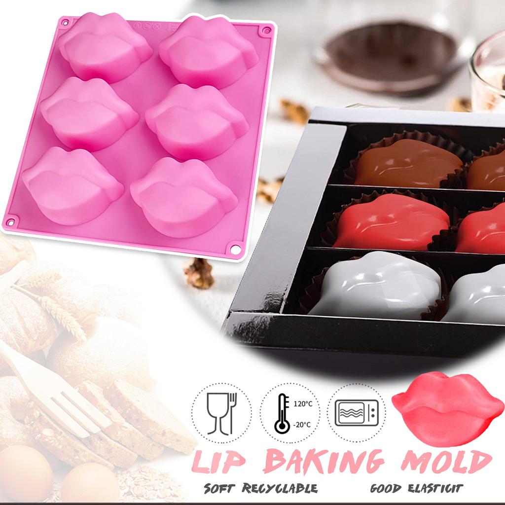 Hot Lips Cake S Silicone, Large 3D Sexy Red Lip Kisses Collection Silicone S, Baking 