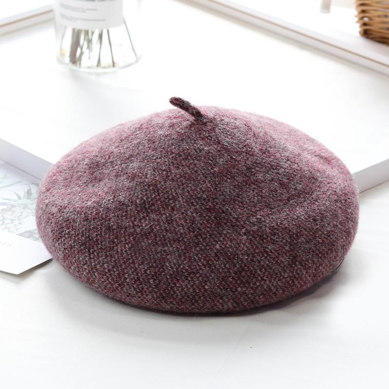 Kids Wool Blend Beret Hat - Vintage Style Warm Multiple Colors Face-Flattering 49-53cm