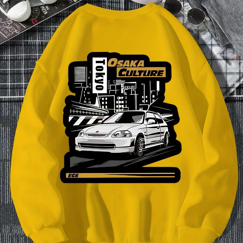 Men s Crew Neck Sweatshirt, Versatile & Cozy, Ideal for Multi-Scene Outings & Travel Journey XXL жёлтый