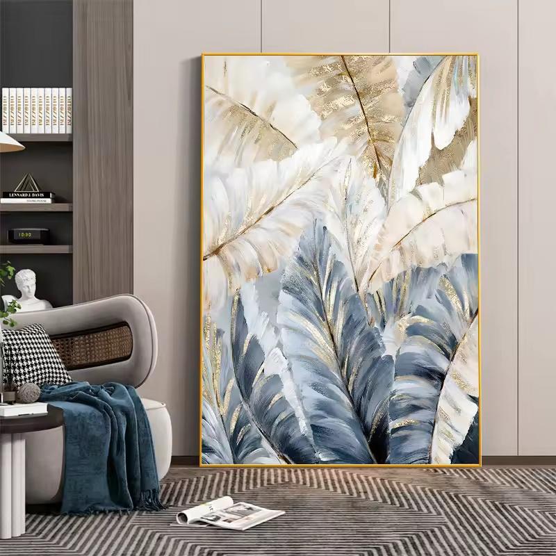 Nordic Plant Canvas Painting Abstract Blue Palm Leaves Poster Prints Still Life Wall Art Pictures for Living Room Interior Decor