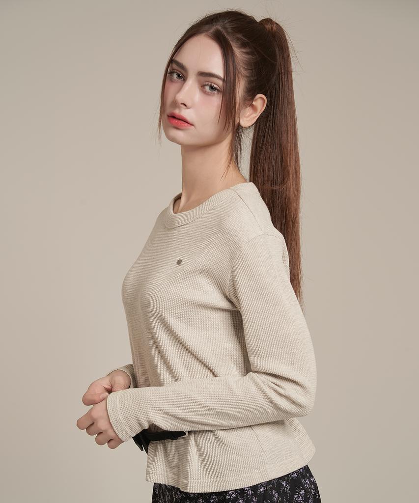 Iteoneolmomeonteu Waffle T-Shirt _ Oatmeal