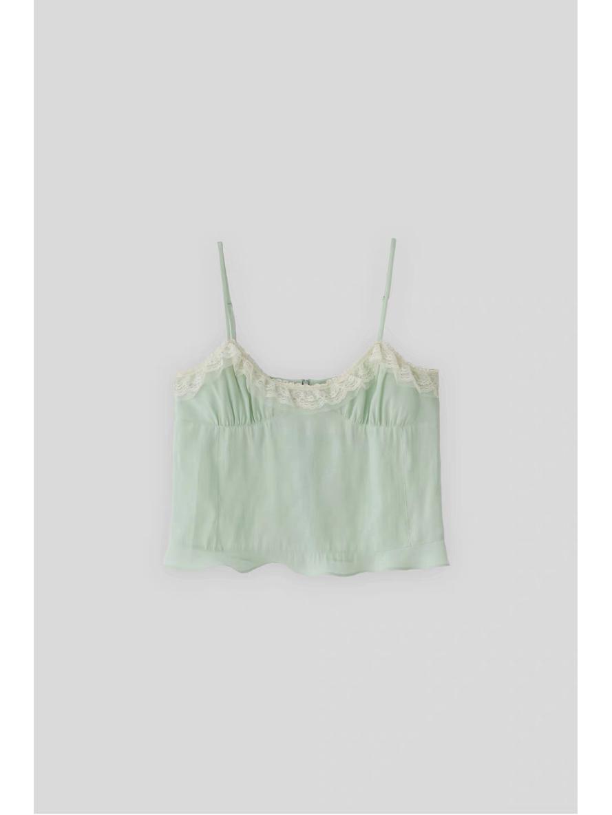 

Zhang Yuanying Style TAN*AT Summer Lace Patchwork Camisole One Size мятный зеленый