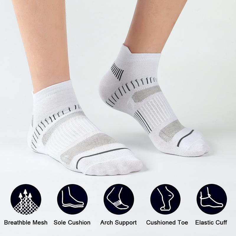 3 Pairs Sports Socks Breathable Athletic Cushioned Support Ankle Socks High Quality Fitness Sport Basketball Running Socks