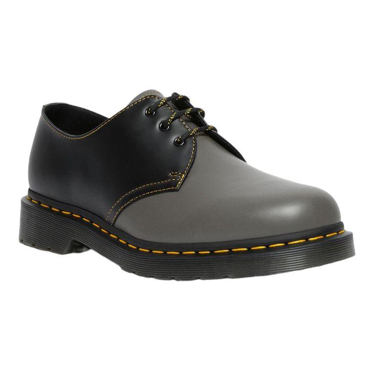 Dr. Martens 1461 Glattleder Bequeme Flache Freizeitschuhe Herrenschuhe Grau Schwarz 27540003