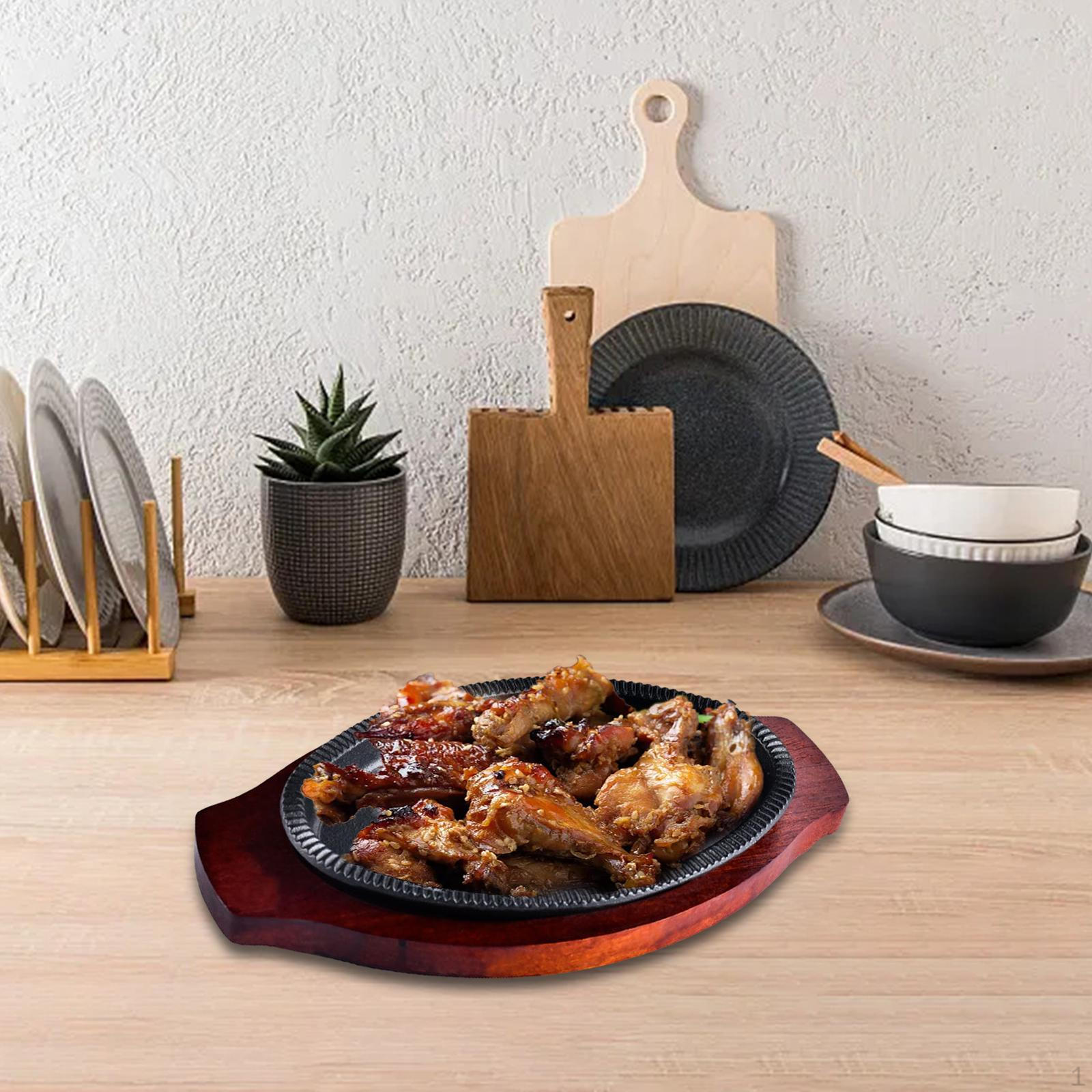 

Чавунна тарілка для біфштексів Сковорода Фахіта Міцна тарілка Японська сковорода овальної форми Сервер для L