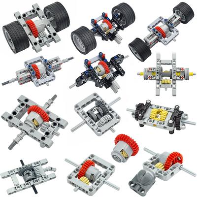 Non-Toxic Moc Self-Locking Bricks Technical Parts Framed Differential Gear 65413 65414 Gearbox Building Blocks Cars Steering Chassis Toys