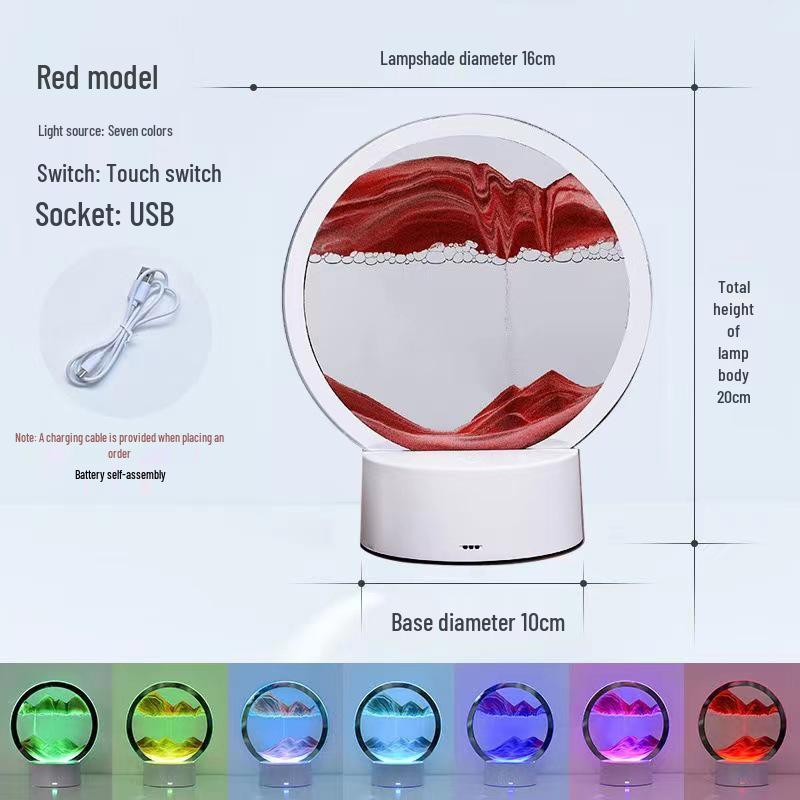 Hourglass Night Light: Quicksand Painting Lamp for Bedroom & Bedside Decoration, Perfect Unique Gift for Bestie's Birthday.