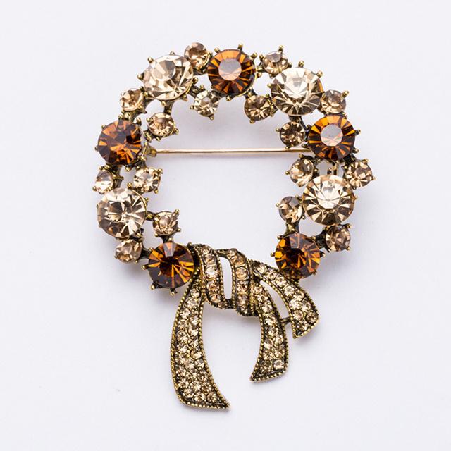 

Винтажный высококачественный изысканный темпераментный металлический бюст цветок горный хрусталь цветок брошь циркон значок пальто булавка