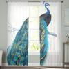 Elegant White Peacock Feather Tulle Curtains For Living Room Bedroom Kitchen Window Decor Sheer Voile