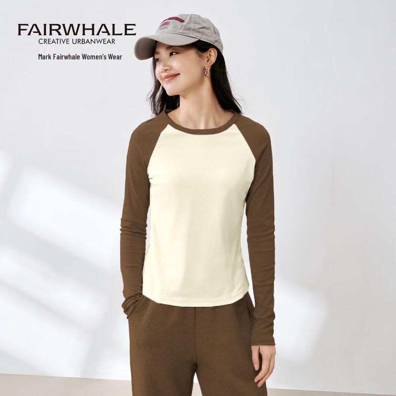 Mark Fairwhale Women's Slim Fit Colorblock Long Sleeve T-Shirt