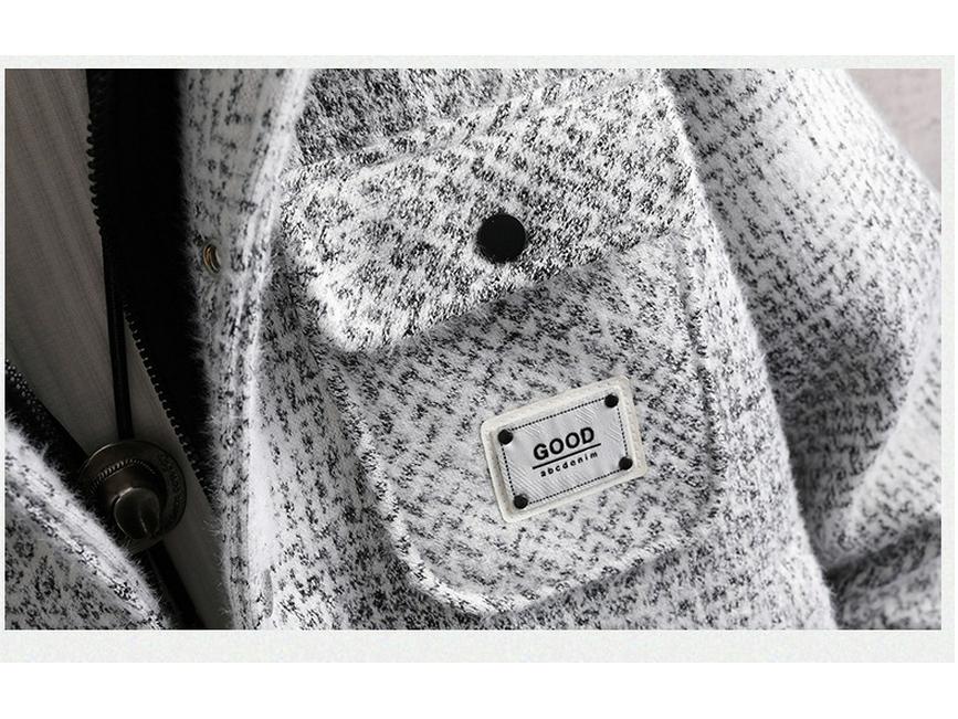 Trendiger zweiteiliger Mantel aus Kunstwolle mit Samtfutter für Herren