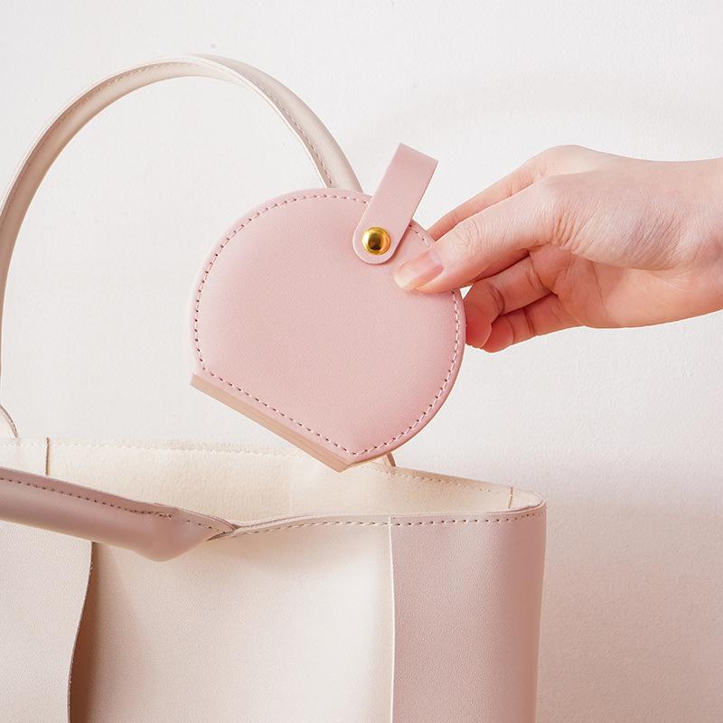 Mini Pu Jewelry Organizer Display Travel Jewelry Case Earrings Necklace Ring Portable Handbag Jewelry Box Round Leather Storage