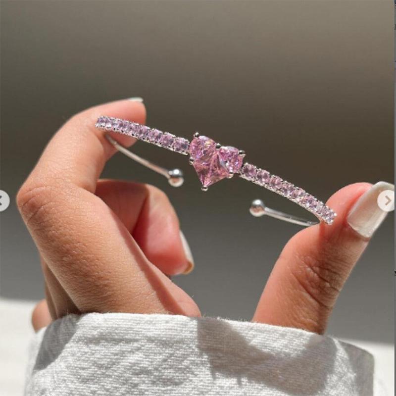 

New Love Heart Zircon Bracelet Versatile Trendy Accessories For Women Party Jewelry Gifts A1