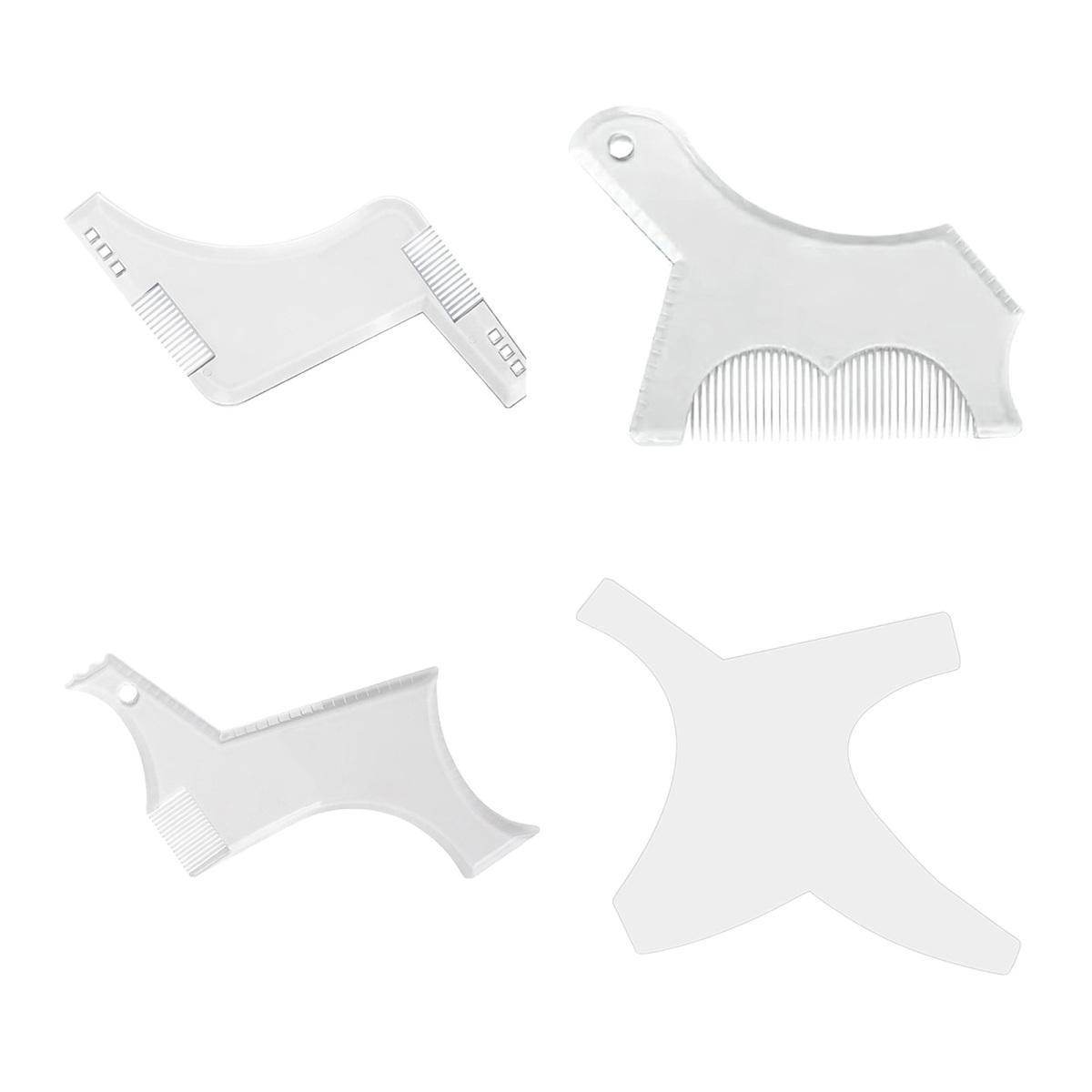 

4 шт./комплект. Чоловічий інструмент для формування бороди. Гребінець. Посібник із лінійки бороди. Професійне волосся на обличчі. Козяча борідка. Укладання. Обрізка. Окантовка. Шаблон. Шаблон.