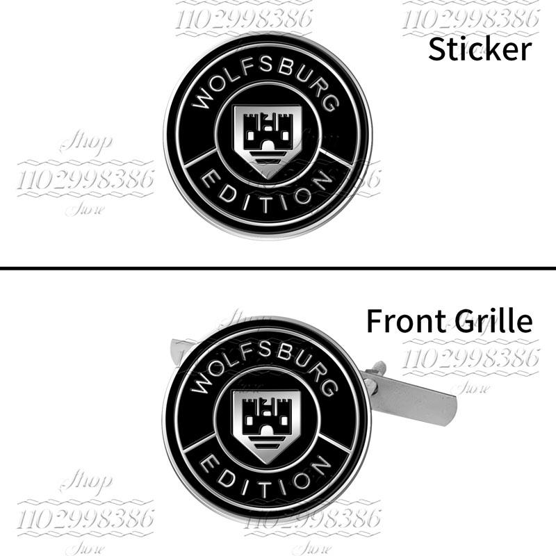 3D Metal Wolfsburg Edition Logo Front Grill Emblem Sticker For Golf Mk5 VW Passat Jetta Tiguan Polo Rear Trunk Side Fender Decor