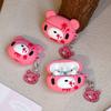 Cute Gloomy Blood Powder Bear AirPods Pro1 Apple Bluetooth Headset Case 1st Generation Cartoon Protective Case