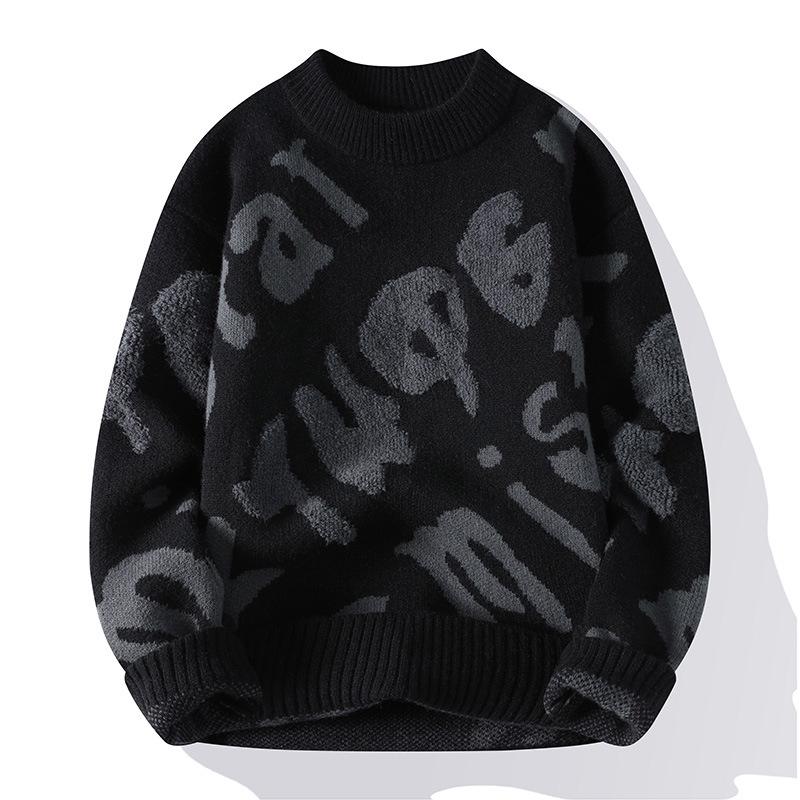

Hot sale, new casual crew neck sweater, long-sleeved knitted top, large size sweater M