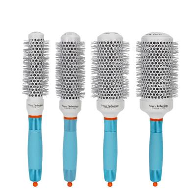 Ceramic Ion Hair Comb Professional Salon Hair Brush Hair Styling Hairbrush Hairdressing Comb Round Curly Hair Rollers Tools Blue