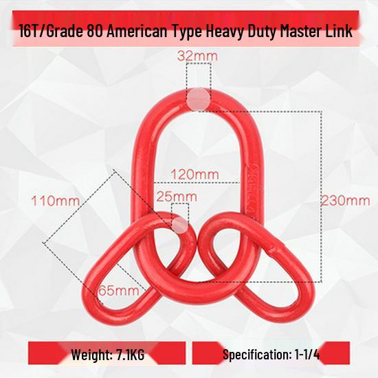 Heavy Duty Butterfly Buckle Double Ring Chain Connector Sling
