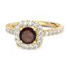 Garnet Round Cushion Halo Ring - 925 Sterling Silver Gold Vermeil