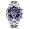 Business Casual Fashion Large Dial Alloy Steel Belt Blue Quartz Men'S Watch
