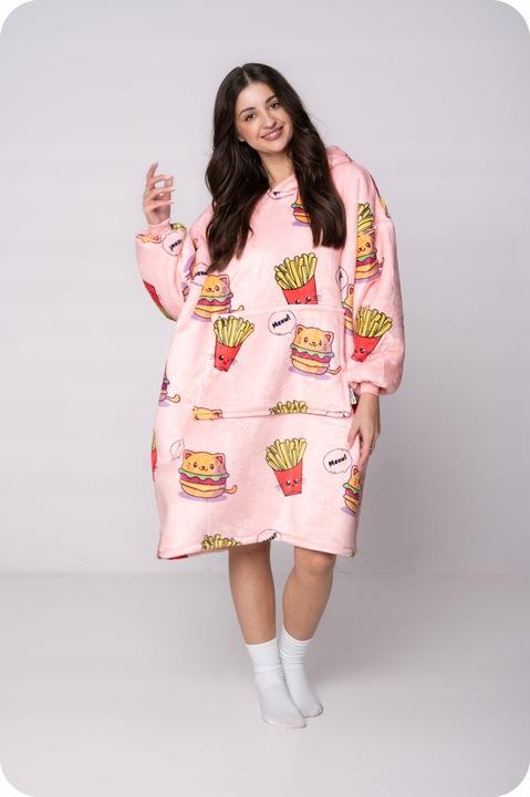 KOC BLUZA Oversize Calda Spessa KOCOBLUZA 2in1 XXL KOTOBURGER Pelliccia [KB-W26]