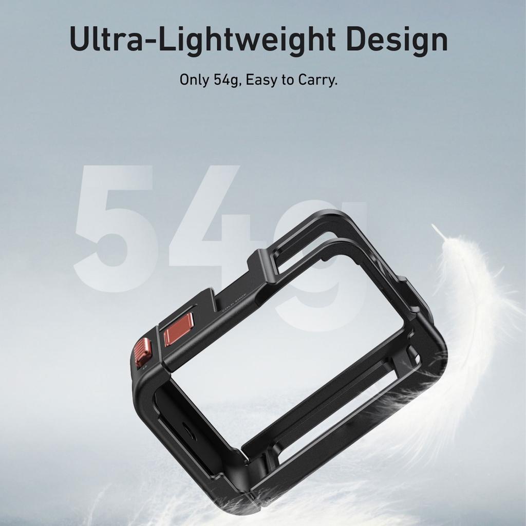 Ultra Light Aluminum Camera Cage for Action 5Pro 4 3 Fits with ND CPL Filters Cold Shoe 1 4 Inch Screw