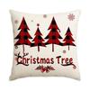 1/4Pcs Red Checkered Christmas Pillowcases, Christmas Tree Santa Claus Reindeer Design Cushion Covers, Christmas Decorations