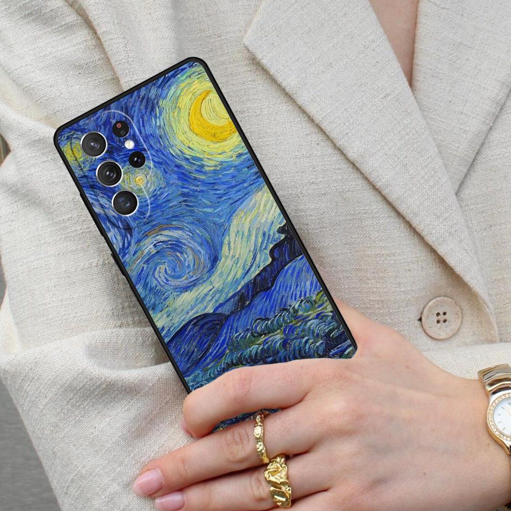Van Gogh Starry Night Cell Phone Case for Samsung Galaxy S26 Ultra S25 S24 S23 S22 S21 S20 Note10 Cover