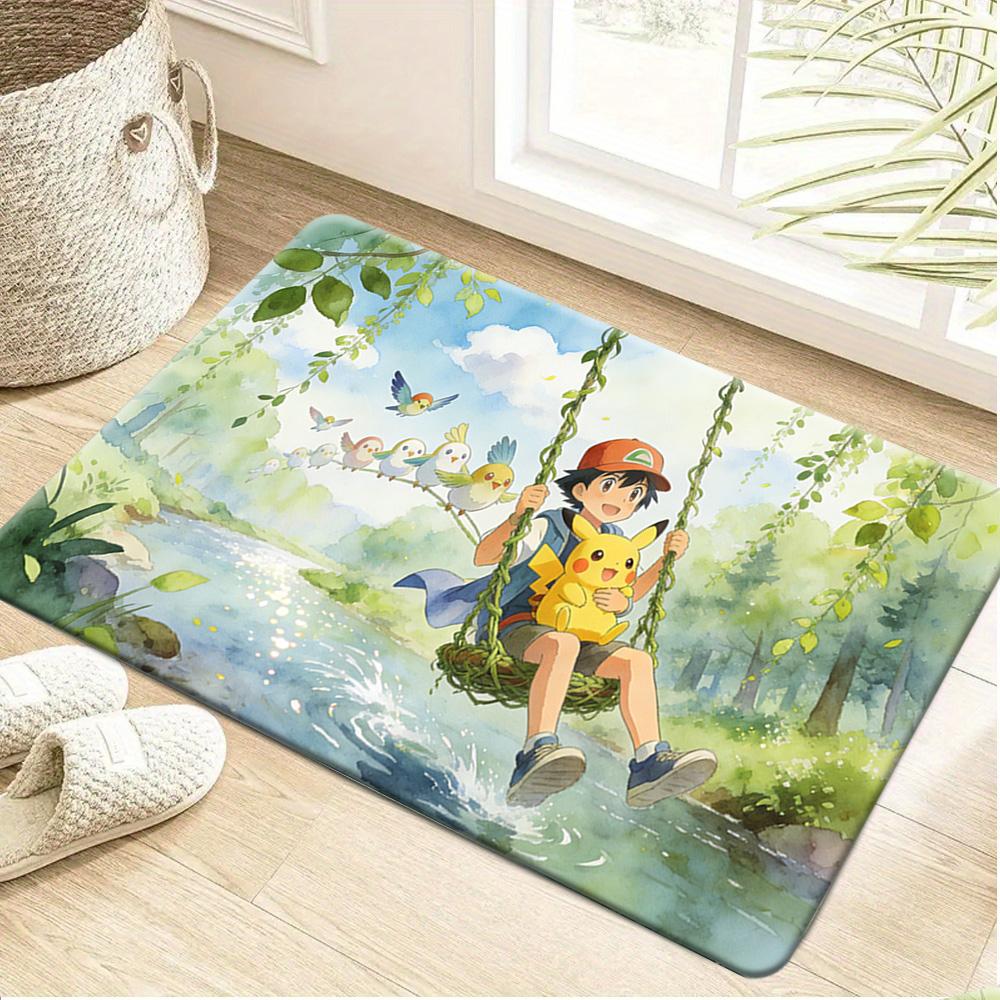 Pokémon Winter Campfire Night Print Non-Slip Soft Doormat for Home Decor 40x60cm