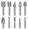 New 10pc HSS Woodwork Rotary File Handmade DIY Electric Grind and Grinding Head Engrave Mill Cutter Natural Color Drill Bit Set