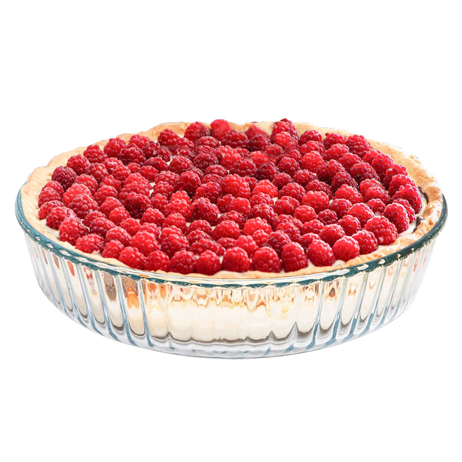 

TRBIDRBO 10-inch Glass Pie Plate, Deep Pie Pan for Baking and Serving, Clear