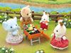 Calico Critters Bubbly Brook Elephant Girls BBQ Picnic Set Dollhouse Playset with Figures and Accessories
